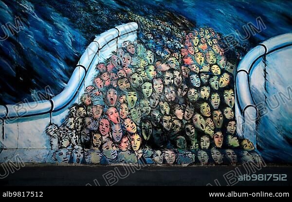 Kani Alavi; It happened in November; artwork on the former Berlin Wall; graffiti; East Side Gallery; Berlin; Germany; Europe.