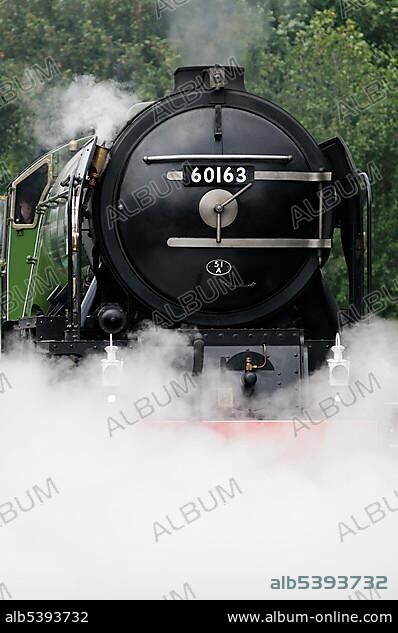 Steam train Tornado, A1 Peppercorn Class LNER 60163 Tornado, steaming up at Didcot Railway Centre, Didcot, Oxfordshire, England, United Kingdom, Europe.