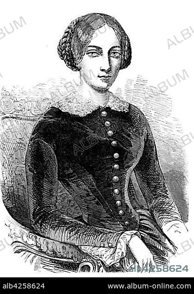 Maria Alexandrovna, born Princess Marie of Hesse and by Rhine, 1824, 1880, Empress consort of Russia as the first wife of Emperor Alexander II, woodcut, Russia, Europe.