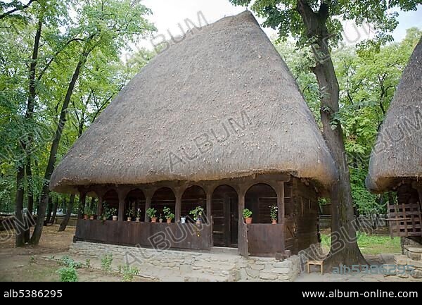 Farm house from the 19th century in the Bucharest village museum, Muzeul National Al Satului Dimitrie Gusti, Bucharest, Romania, Europe.