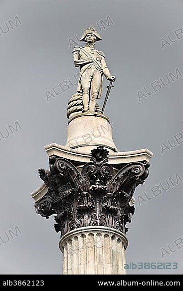 Nelson's Column, monument to Admiral Horatio Nelson, London, London region, England, United Kingdom, Europe.