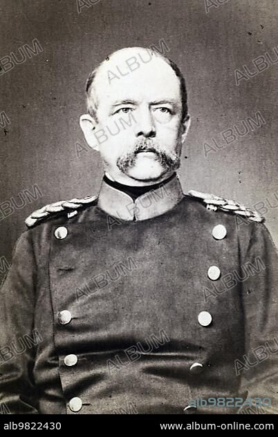 Otto Eduard Leopold von Bismarck-Schönhausen; from 1865 Count von Bismarck-Schönhausen; from 1871 Prince von Bismarck; from 1890 also Duke of Lauenburg (1 April 1815 to 30 July 1898); was a German politician and statesman; Historical; digitally restored reproduction from a 19th century original.