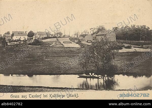 Casdorf near Kalkberge in der Mark, now Rüdersdorf, county Märkisch-Oderland, Brandenburg Germany, view from ca 1910, digital reproduction of a public domain postcard.