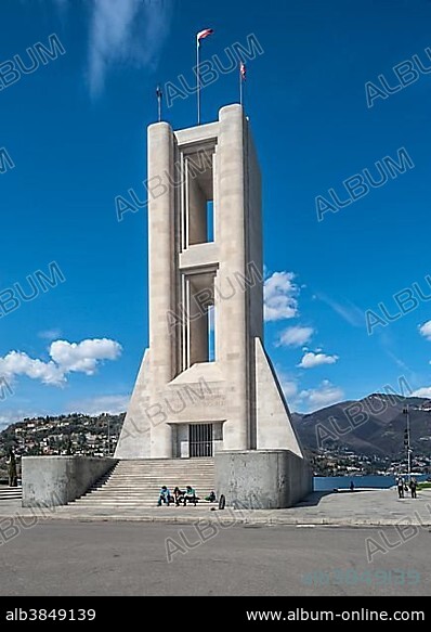 Monumento ai Caduti War memorial on Lake Como, architect Giuseppe Terragni, neoclassicism, Como, Italy, Europe.