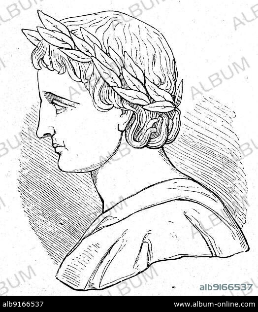 Virgilius Maro Grammaticus, Virgil the Grammarian, 7th century, author of two early medieval grammatical texts known as Epitomae and Epistolae, the History of Ancient Rome, Roman Empire, Italy, digitally restored reproduction from a 19th century original, Europe.