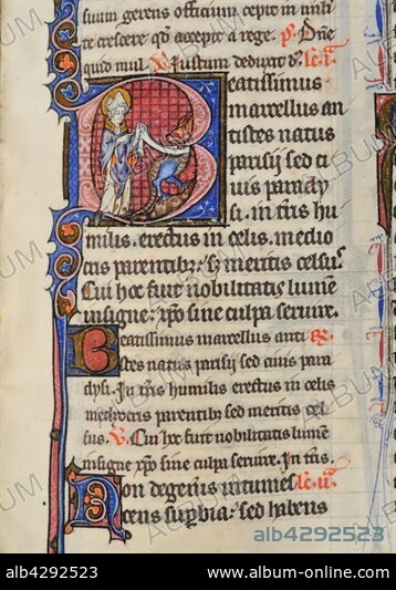Saint Marcellus of Paris . Breviary of Paris, folio 359. Early 14th century manuscript. Parchement.