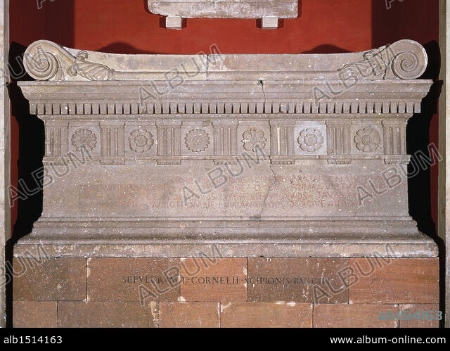 Roman civilization, 3rd century b.C. Sarcophagus of Roman consul Lucius