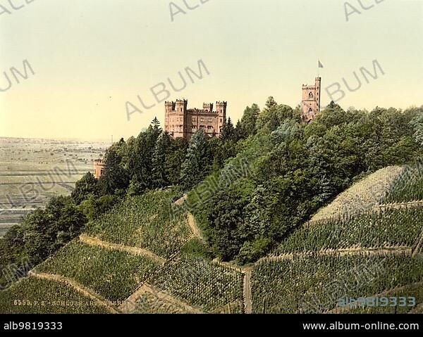 Artenberg Castle in the Black Forest; Baden-Württemberg; Germany; Historic; digitally restored reproduction of a photochromic print from the 1890s; Europe.