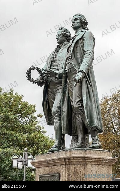 The Goethe?Schiller Monument in Weimar Germany.