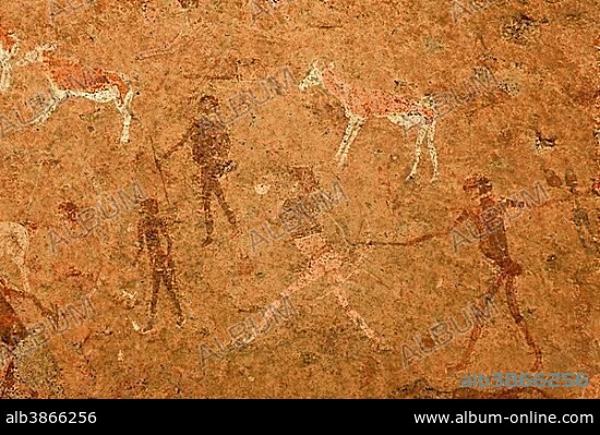 White Lady, famous rock rock painting in the Tsisab Gorge, Brandberg, Erongo region, Namibia, Africa.