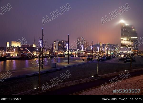 Atlantic Hotel Sail City, Klimahaus science centre, German Emigration Center, Neuer Hafen Harbor, Bremerhaven, Bremen, Germany, Europe.