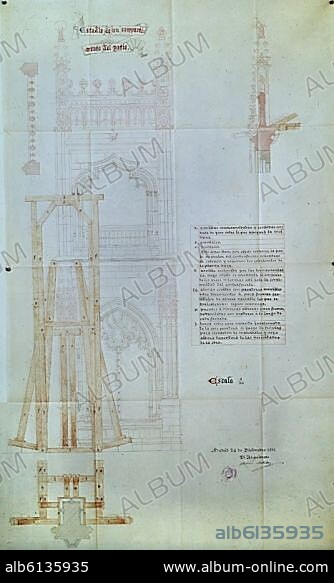 ARTURO MELIDA Y ALINARI (1849-1902). PLANO DEL CLAUSTRO DE SAN JUAN DE LOS REYES.
