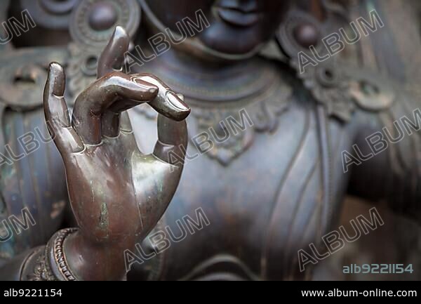 Karana mudra hand position expresses a very powerful energy with which negative energy is expelled. This hand gesture is also called warding off the evil. You can sense a very determined, focused energy just by looking at this hand gesture.