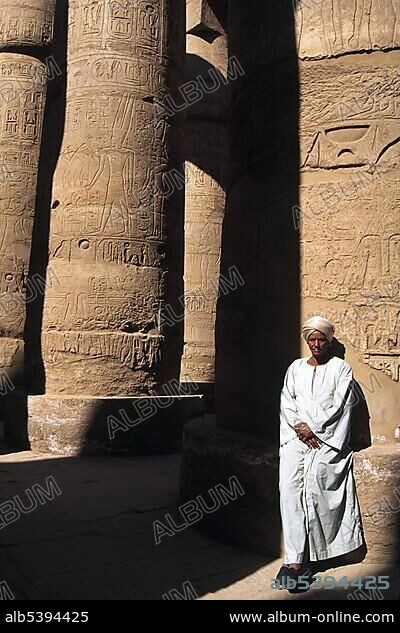 Temple guard, Karnak Temple Complex, Luxor, Egypt, Africa.