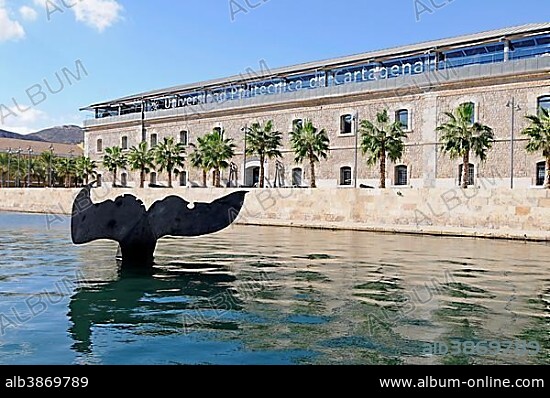 Cola de Ballena, sculpture by the sculptor Fernando Saenz de Elorrieta, Polytechnic University, Museo Naval, Marine Museum, Cartagena, Murcia Region, Spain, Europe.
