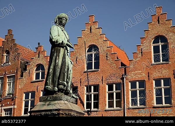 Hendrik Pickery memorial in the historic centre of Bruges, Belgium, Europe.