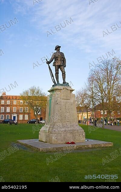 Kings Royal Rifle Corps war memorial in the grounds of Winchester Cathedral, Winchester, Hampshire, England, United Kingdom, Europe.