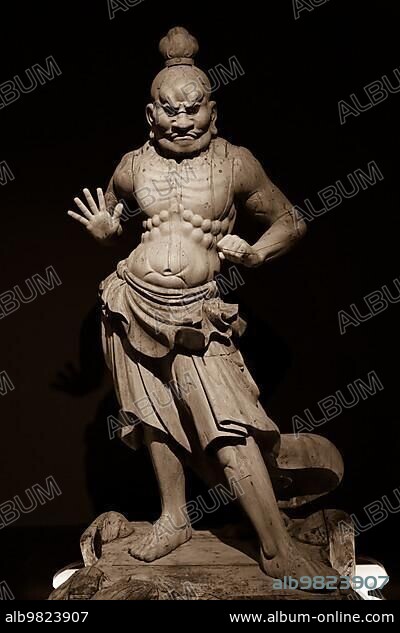 Japan; woodmade Kongorikishi statue; the muscular guardians of the Buddha; 13 century; Asia.