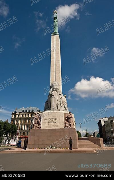 Brivibai monument, Brivibai square, Freedom Monument, Riga, Latvia, Baltic States, PublicGround, Europe.