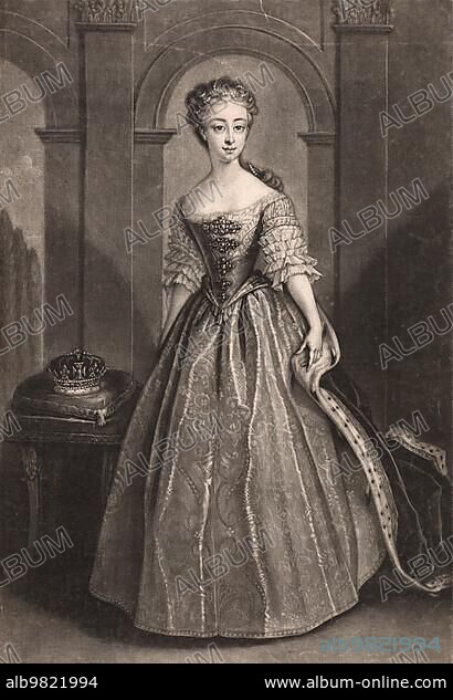 Princess Caroline Elisabeth of Great Britain; Ireland and Hanover (10 June 1713-28 December 1757) was the fourth child and third daughter of King George II of Great Britain and his woman Caroline of Ansbach; Historic; digitally restored reproduction of an original of the period.
