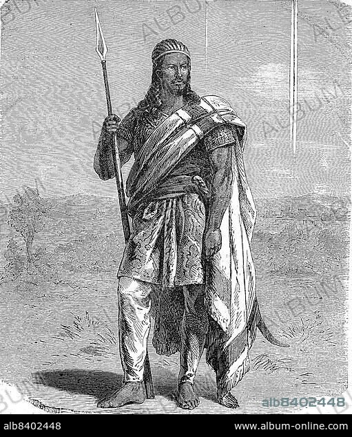 Theodore II Tewodros, born Kassa Hailu 1818, died 13 April 1868, first Governor of Quara (Kwara) and from 1855 to 1868 Emperor of Ethiopia, Historical, digitally restored reproduction of a 19th century original, exact original date unknown.