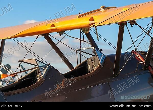 Cockpit of a 1942 Boeing Stearman 75 Bi-plane.
