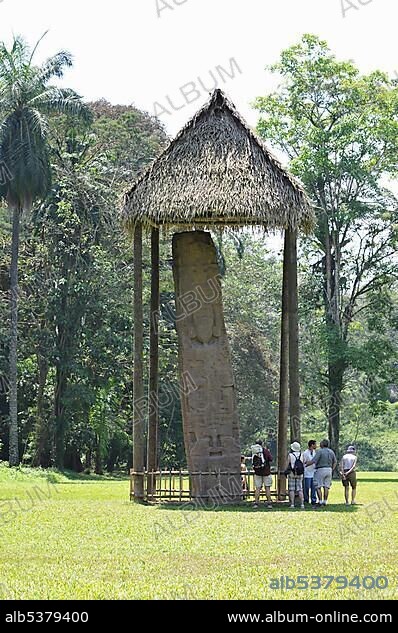 Stela F, Monument 6, ceremonial square of Quirigua, ancient Maya site in Guatemala, Central America.