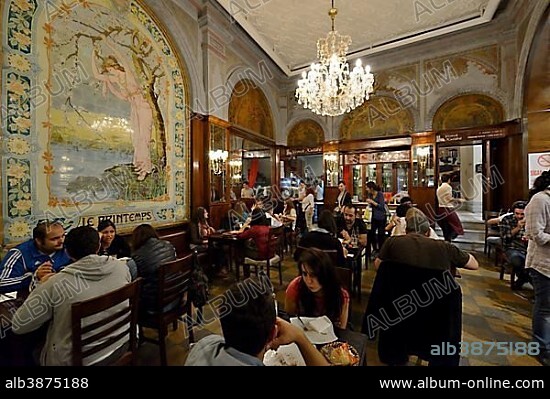 Art Nouveau cafe Yemek Kuluebue on Istiklal Caddesi or Istiklal Avenue, Beyoglu, Istanbul, European side, Istanbul Province, Turkey, European side, Europe.