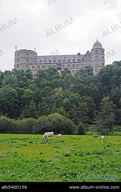 Overview, landscape, Wewelsburg, triangular castle, former Nazi cult and terror center of the SS, today historical museum, hostel, Bueren, Paderborn, North Rhine-Westphalia, Germany, Europe.