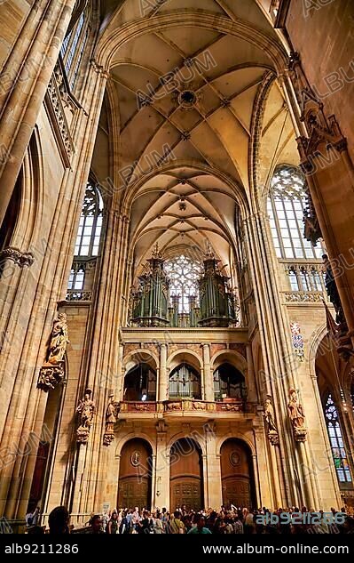 Prague Czech Republic. St. Vitus Cathedral inside Prague castle complex.