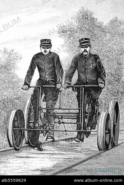 Quadricycle eine Automobilbauart aus der Frühzeit des Automobils, 1890, Historisch, digitale Reproduktion einer Originalvorlage aus dem 19. Jahrhundert.