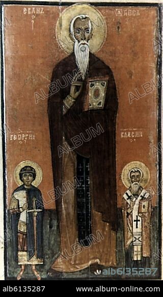 AUTOR LIBRE 01307. SAN JUAN SAN GREGORIO Y SAN BLAS - ICONO RUSO - SIGLO XIII.