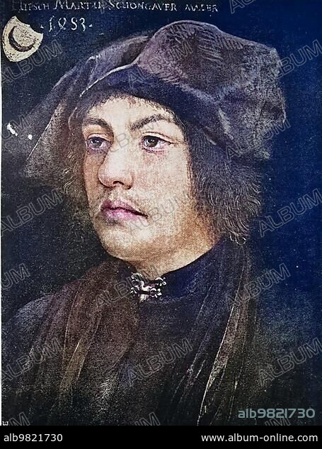 Martin Schongauer; known in Italy as Bel Martino or Martino dAnversa; was a German engraver and painter; Historical; digitally restored reproduction of a 19th century original.