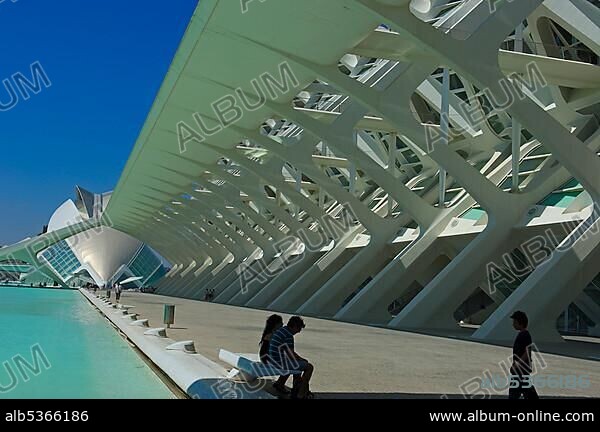 Principe Felipe Science Museum, City of Arts and Sciences by Santiago Calatrava, Comunidad Valenciana, Valencia, Spain, Europe.