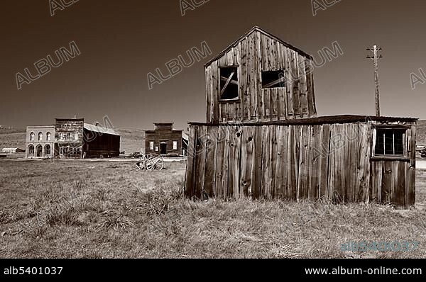Post Office, Miner's Union Hall, home of the miners union, former hotel, ghost town of Bodie, a former gold mining town, Bodie State Historic Park, California, United States of America, USA, North America.