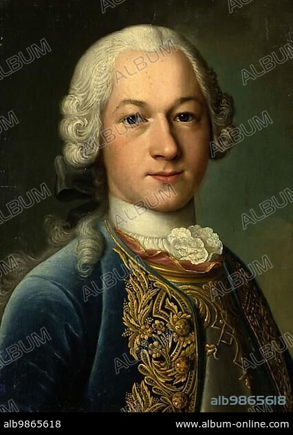 Portrait of Hieronymus Georg von Holzhausen (1726-1755), From the noble Holzhausen family, Historical, digitally restored reproduction from a 19th century original.
