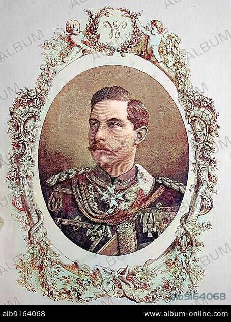 Wilhelm, German Crown Prince, German Kronprinz Wilhelm von Preussen, 6 May 1882, 20 July 1951, full name Friedrich Wilhelm Victor August Ernst, was the last Crown Prince of the German Empire and of the Kingdom of Prussia, Germany, Historical, digital reproduction of an original 19th-century master copy, Europe.
