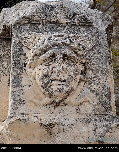 Roman stone at the Forum in Zadar, Croatia, Europe.