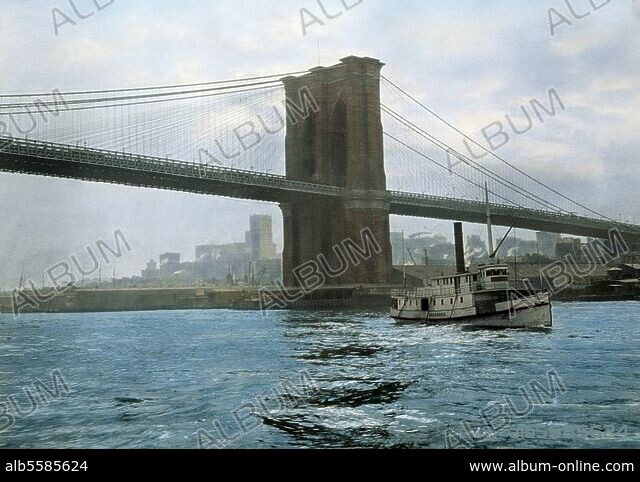 New York (USA), Brooklyn Bridge. (built 1869-83 by Johann and 