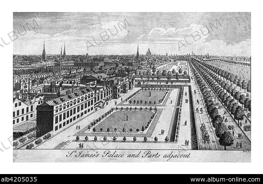 アンティーク版画 リトグラフNEW となえ PALACE ST JAMES PARK