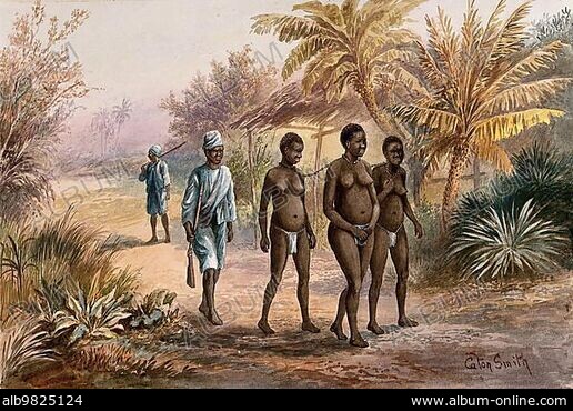 1877 France chromo image esclavage / ad card with slavery image 1877 France chromo image esclavage / ad card with slavery image