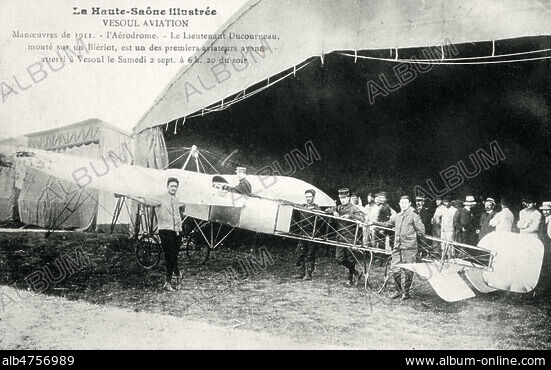 1911 Carte postale signé par aviateur Gibert avec son monoplan Blériot