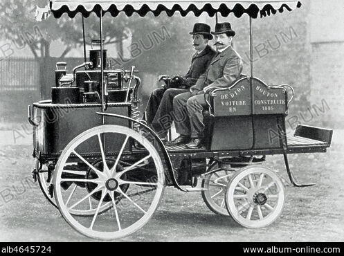 c. 1905 France carte postale photo 5 hommes dans auto De DIon-Bouton c. 1905 France carte postale photo 5 hommes dans auto De DIon-Bouton