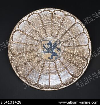 A 19th Century Hispano - Moresque Yellow Charger with Faint Lustre Glaze A 19th Century Hispano - Moresque Yellow Charger with Faint Lustre Glaze