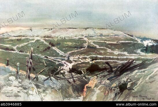 Guerre 14-18 photo 1916 trou d’obus lignes allemandes (Somme) Guerre 14-18 photo 1916 trou d’obus lignes allemandes (Somme)