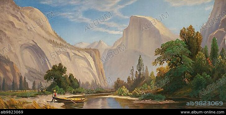 The Domes of Yosemite Valley circa 1830; California; America; Historic; digitally restored reproduction from a 19th century original.