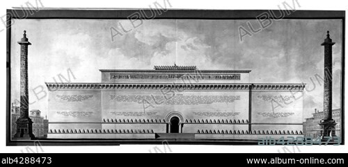 Etienne-Louis Boullée (1728-1799), French architect. Façade of a National Assembly.