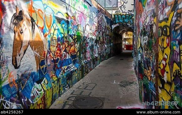 Graffiti Street, Streetart, Werregarenstraat, Ghent, Belgium, Europe.