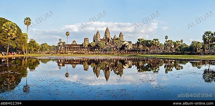 Panorama of famous Cambodia landmark Angkor Wat.