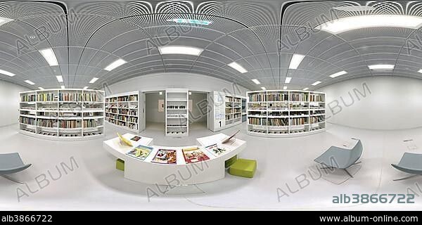 Reading rooms, public library at Mailaender Platz square, Stuttgart, Baden-Württemberg, Germany, Europe.